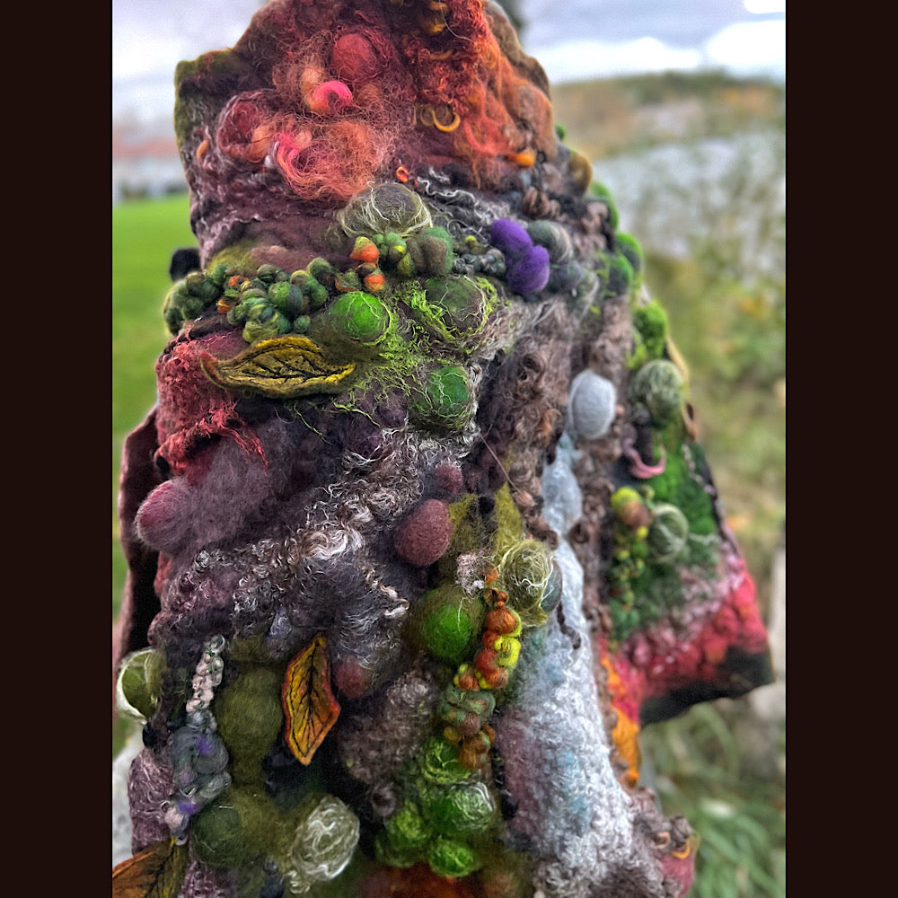 Reserved- Tundra felted shawl 78” X 22”- *this shawl has been extended *