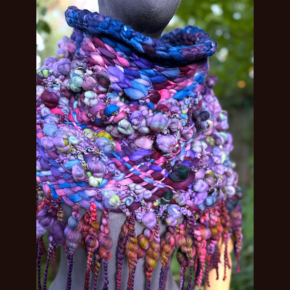 OOAK Hand woven wool handmade Scarf shawlette Small size