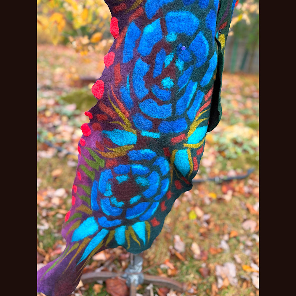 Handmade wool Felted Scarf 92” X 16”