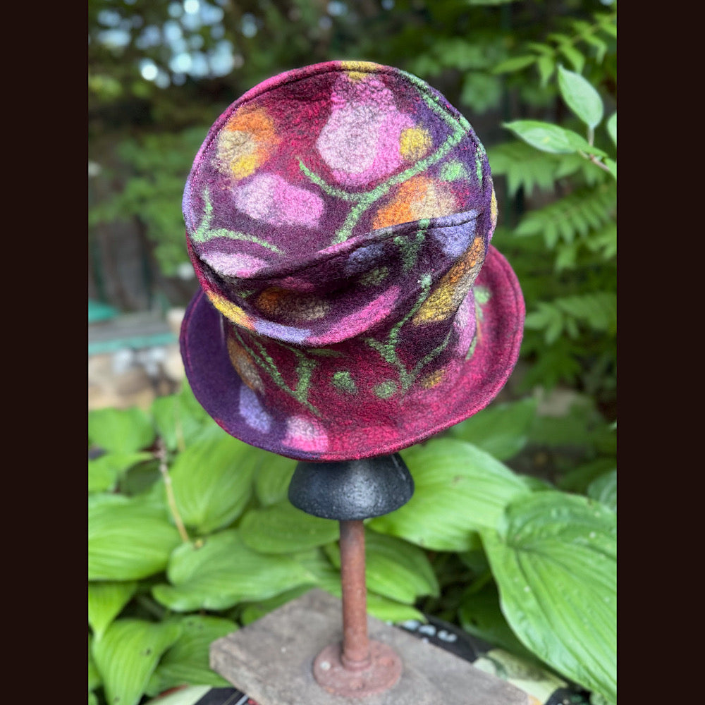 OOAK Handmade wool Felted hat 22” small