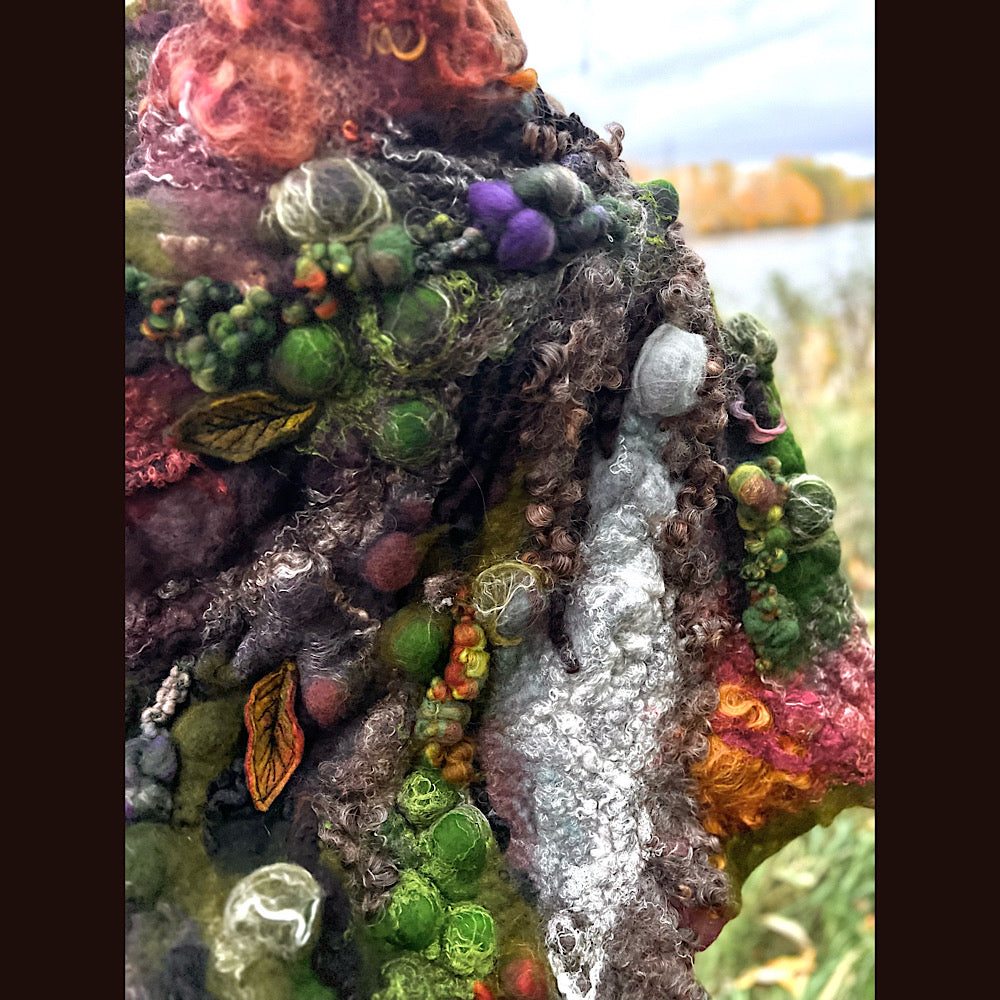 Reserved- Tundra felted shawl 78” X 22”- *this shawl has been extended *