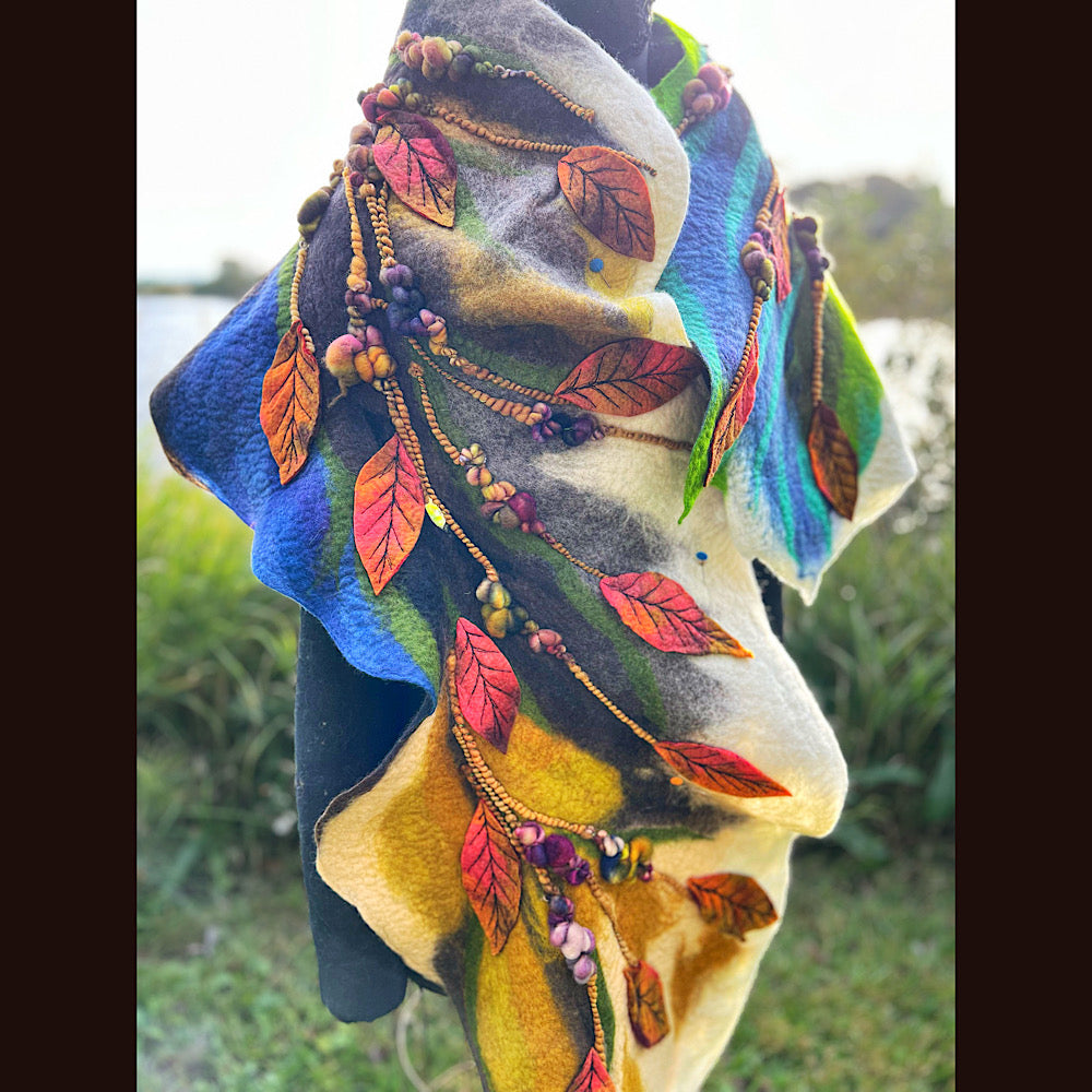 Felted Shawl 68” X 21”