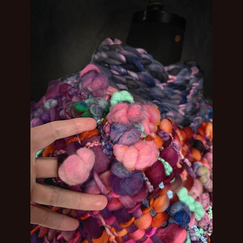 Handmade wool Woven Scarf shawlette 25” X  20” larger size