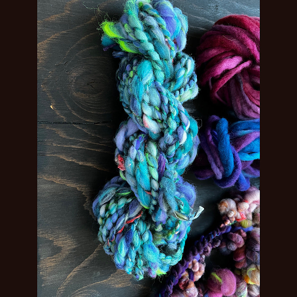 lot of art yarn for weaving  7.6 oz