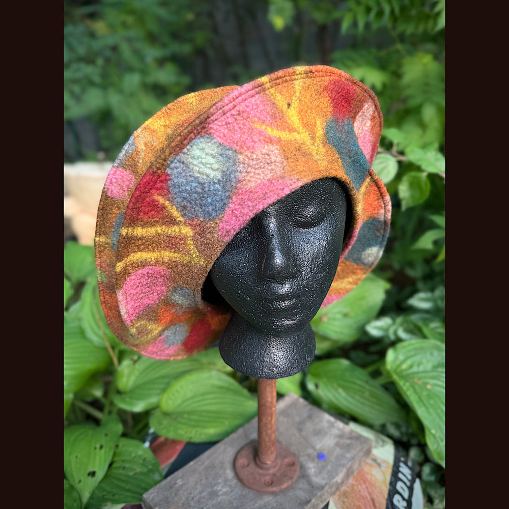 OOAK Handmade wool Felted hat 23” 3/4 medium large