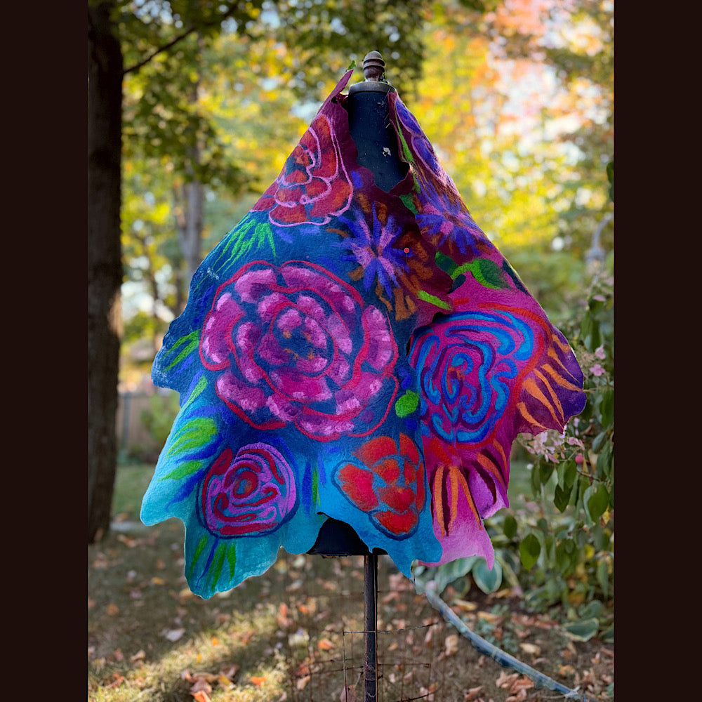 Handmade Felted Wool Scarf 82” X 25”