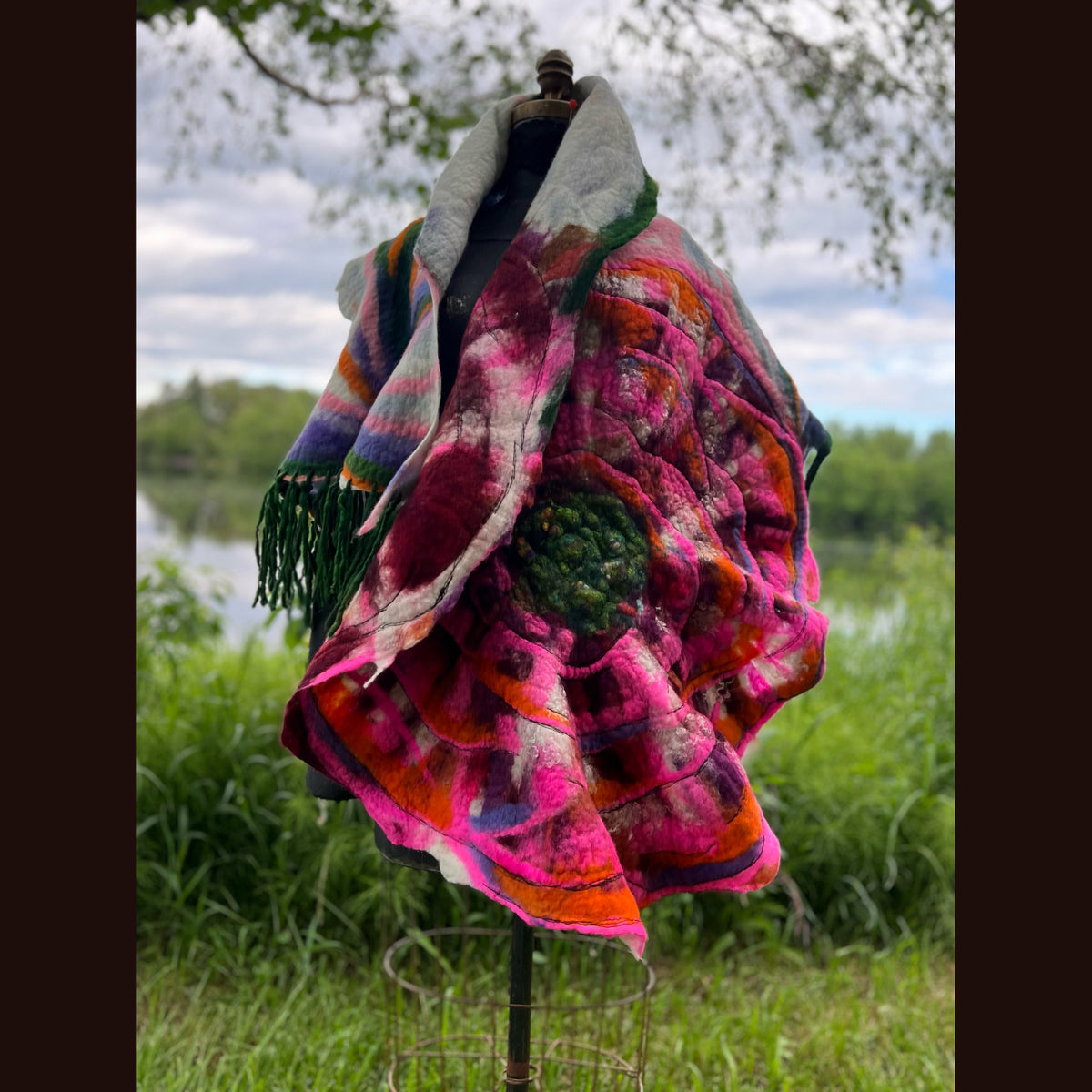 Felted Shawl 64”X 27”