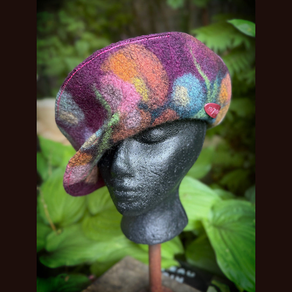 OOAK Handmade wool Felted hat 22” small