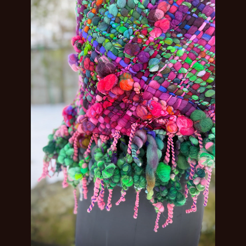 Handmade wool Woven Scarf shawlette