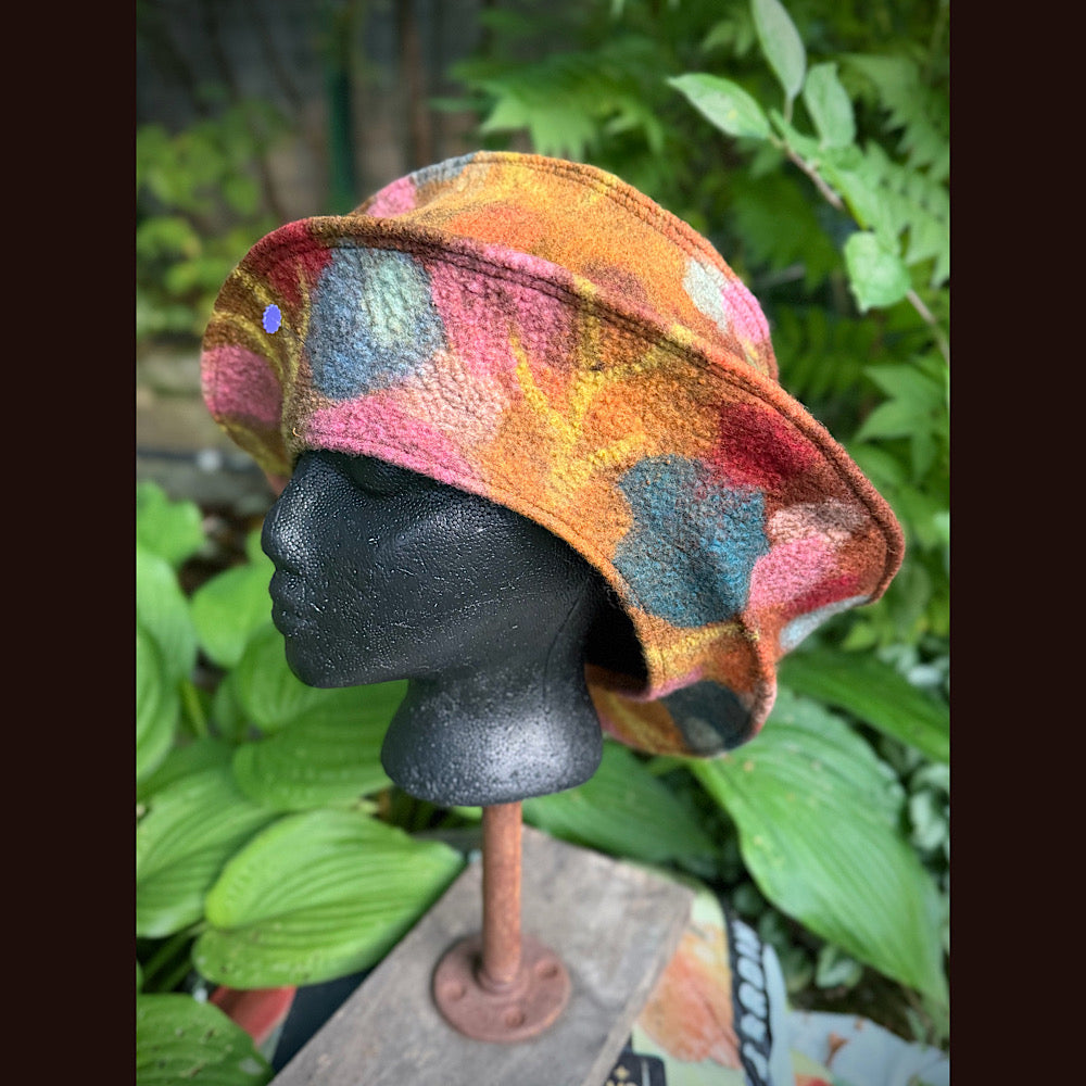 OOAK Handmade wool Felted hat 23” 3/4 medium large