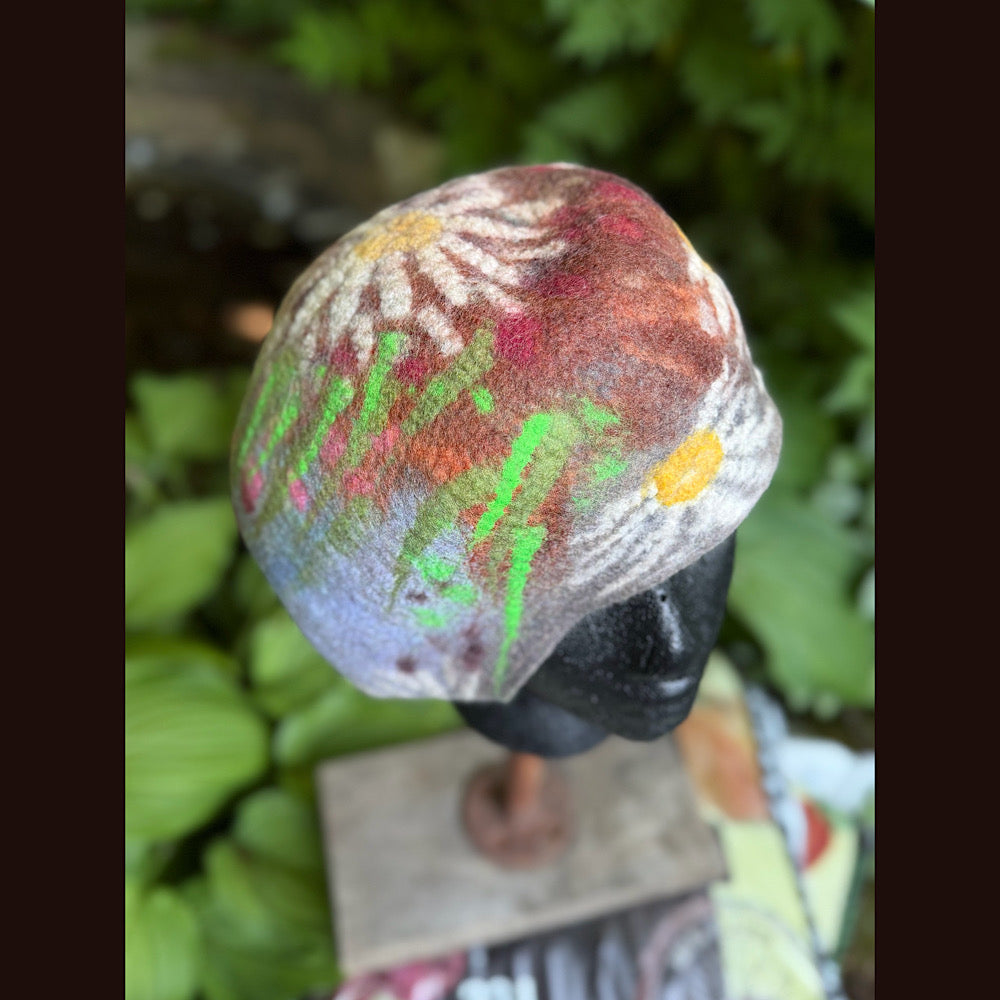 Handmade wool Felted beret 23”