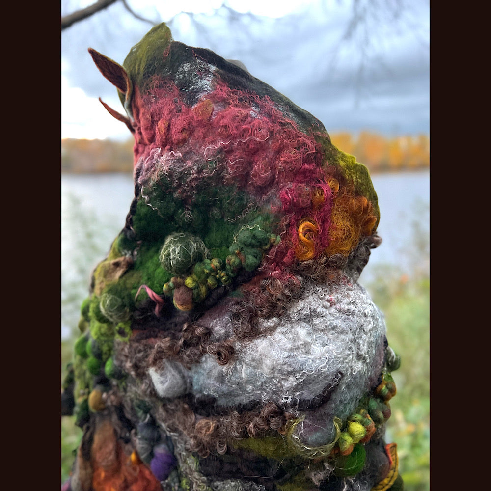 Reserved- Tundra felted shawl 78” X 22”- *this shawl has been extended *