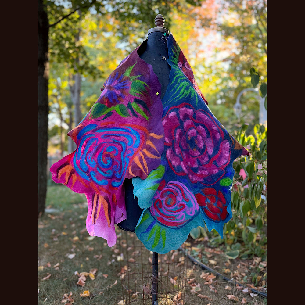 Handmade Felted Wool Scarf 82” X 25”