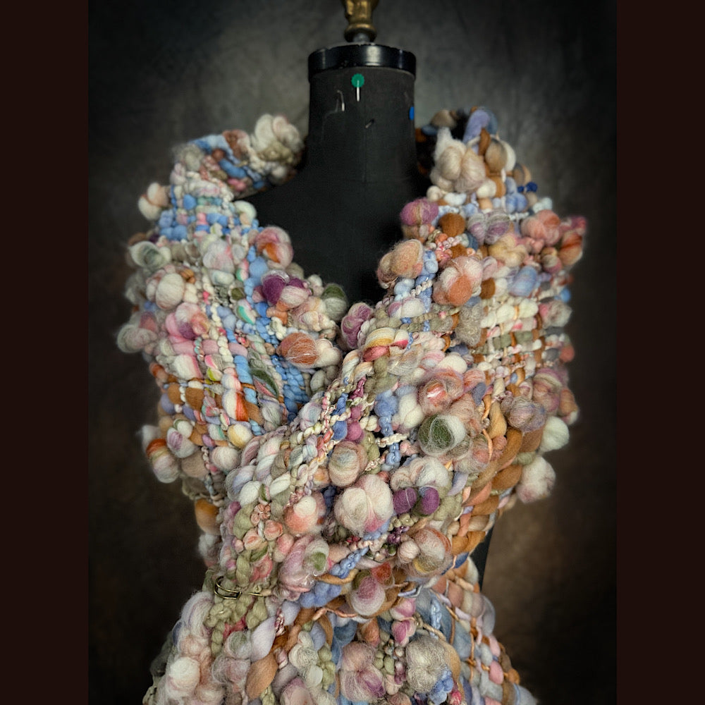 Handmade wool Woven Scarf 88” X 11”