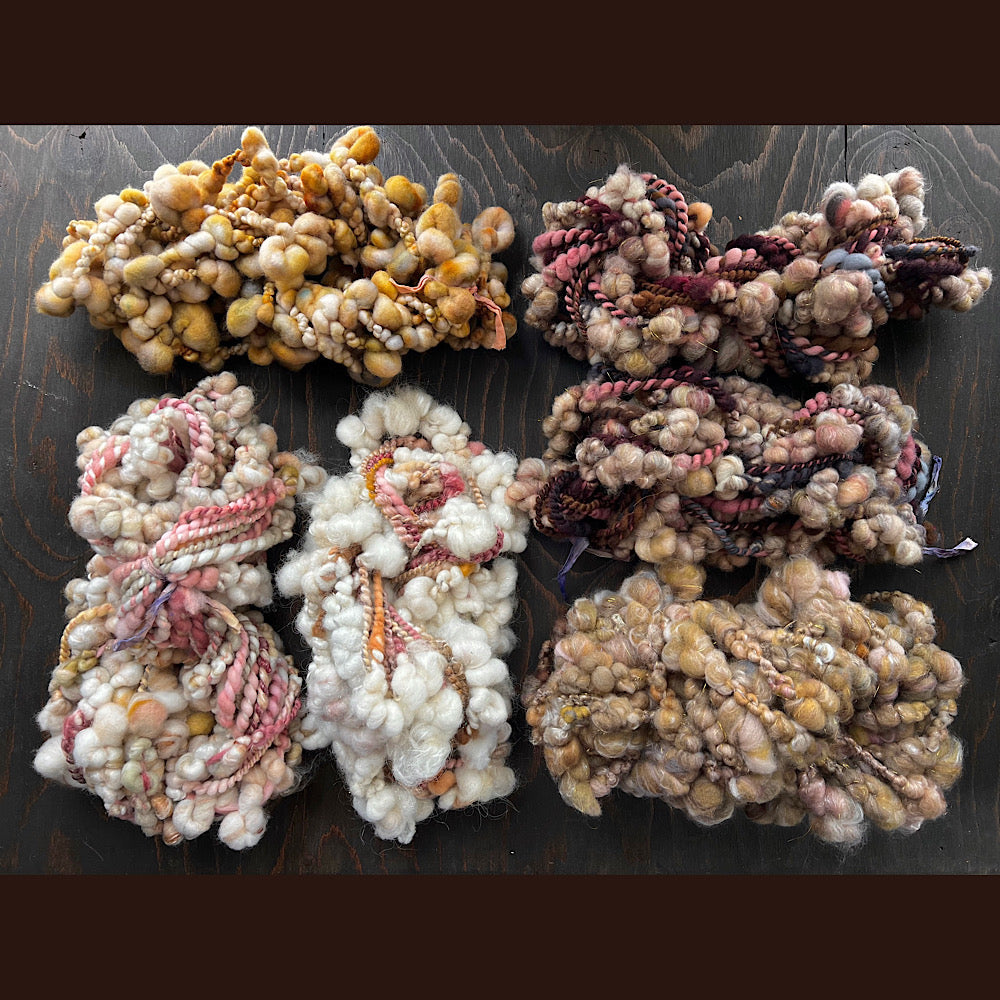 Very Large lot of 6 skeins of art yarn for weaving  20.4 oz / 1.2 pound