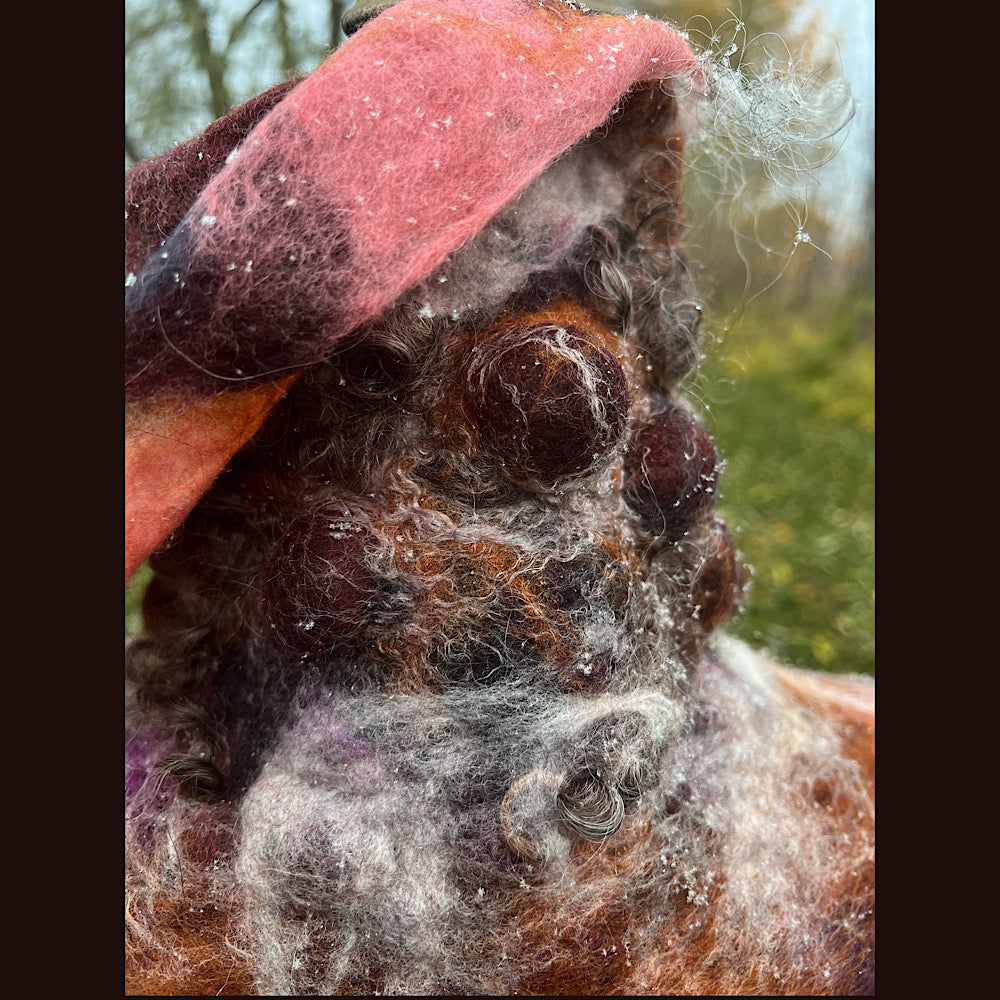 Autumn roses felted scarf 56” X 18