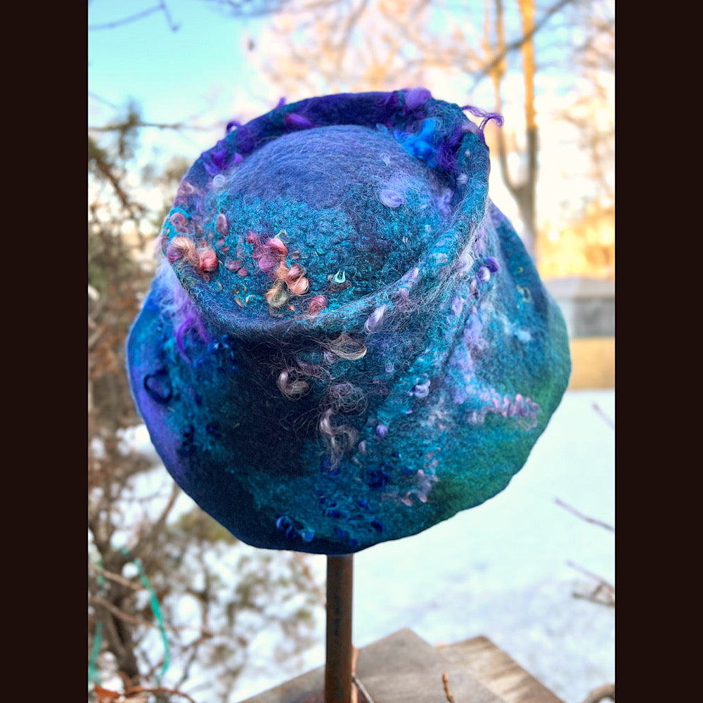 Felted bucket hat with 24” large