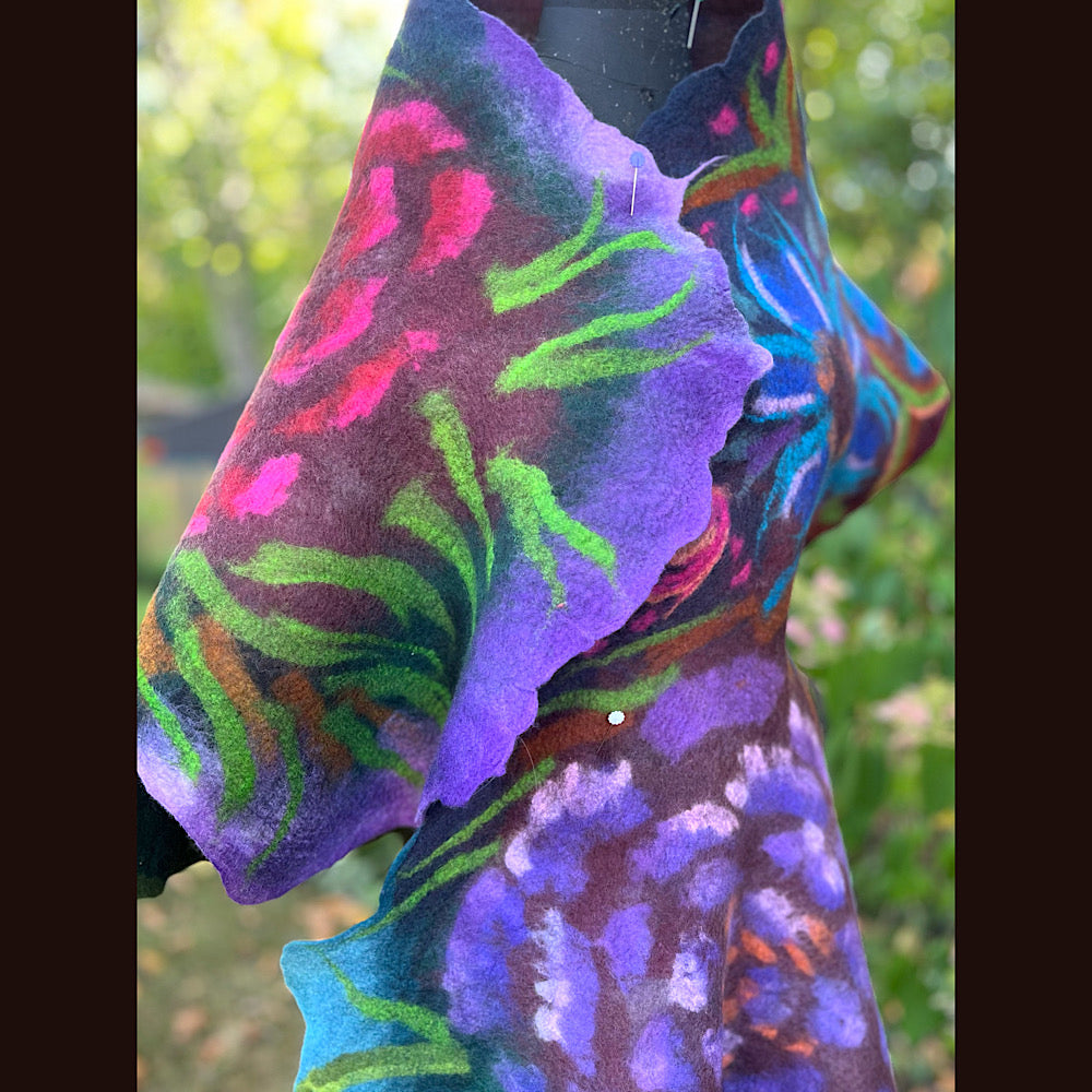 Handmade Felted Wool Scarf 74” X 29”