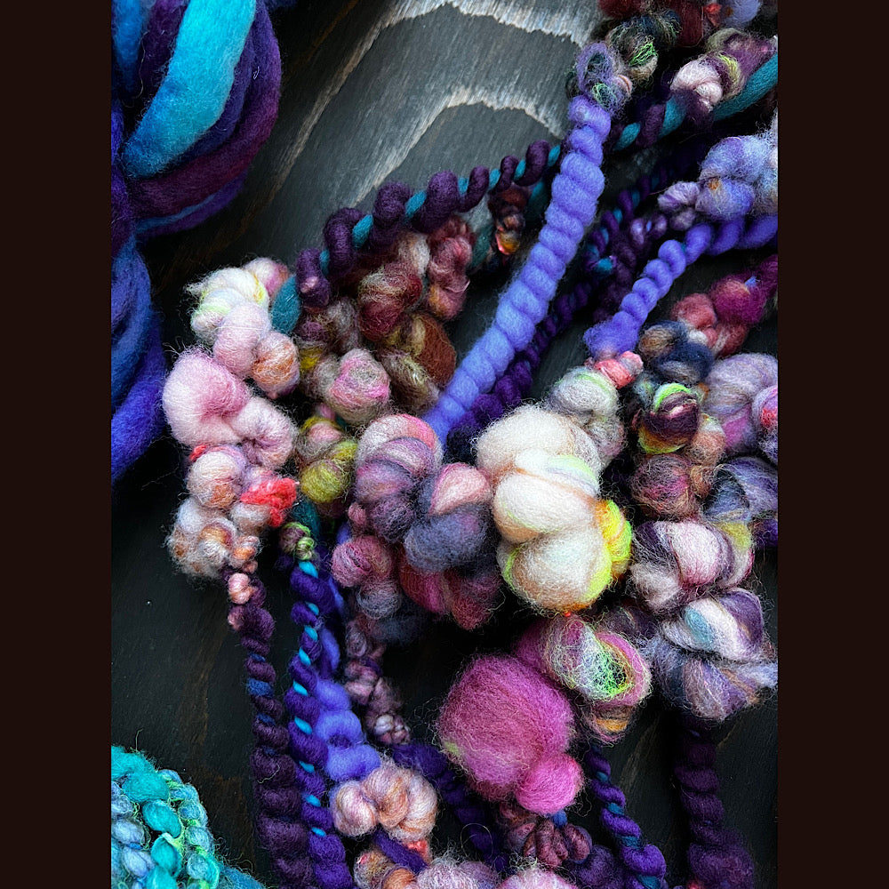 lot of art yarn for weaving  7.6 oz