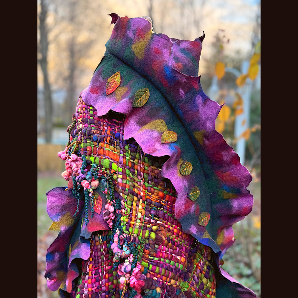 Handmade wool Felted Scarf 90” X 16”