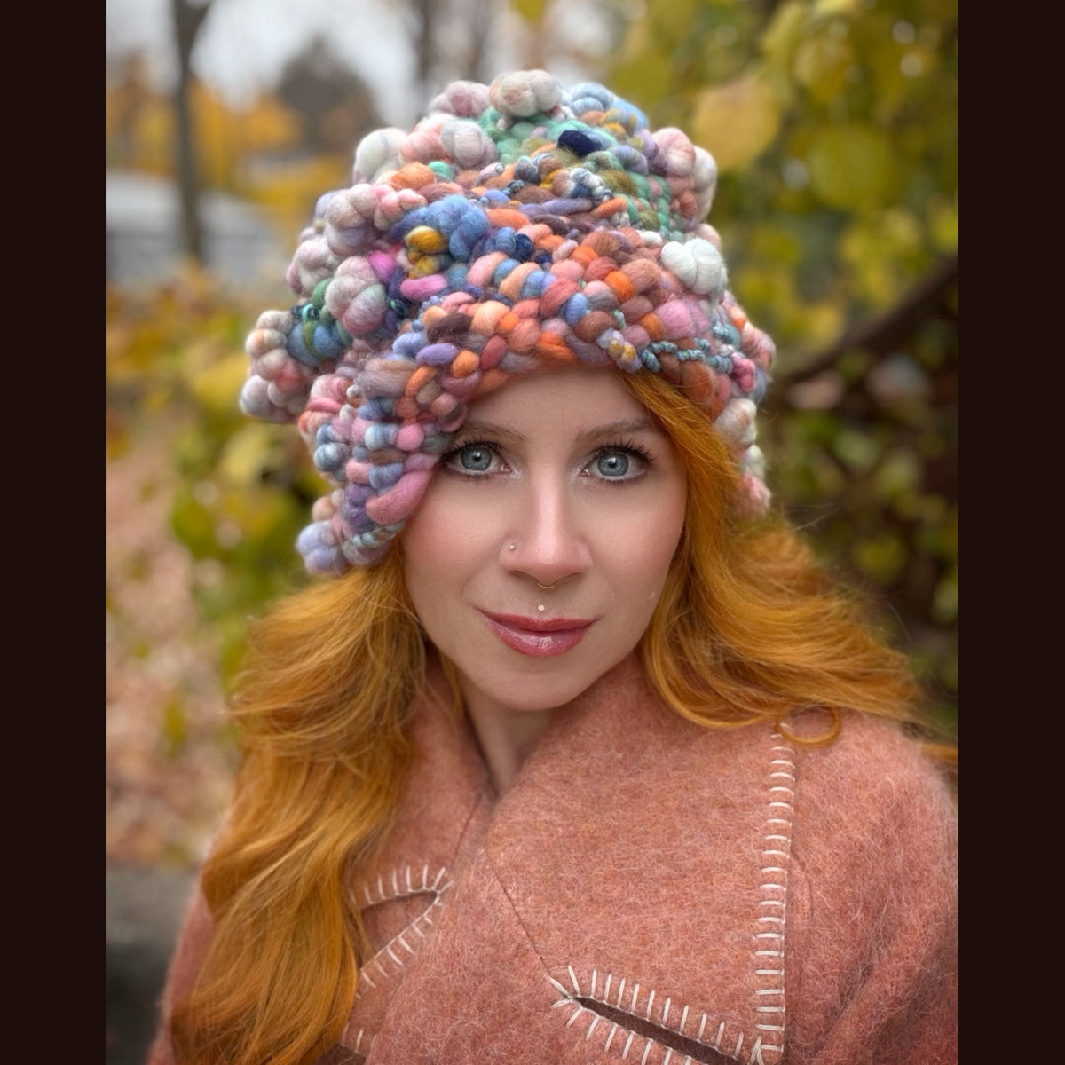 OOAK Handmade wool Woven hat 23” medium