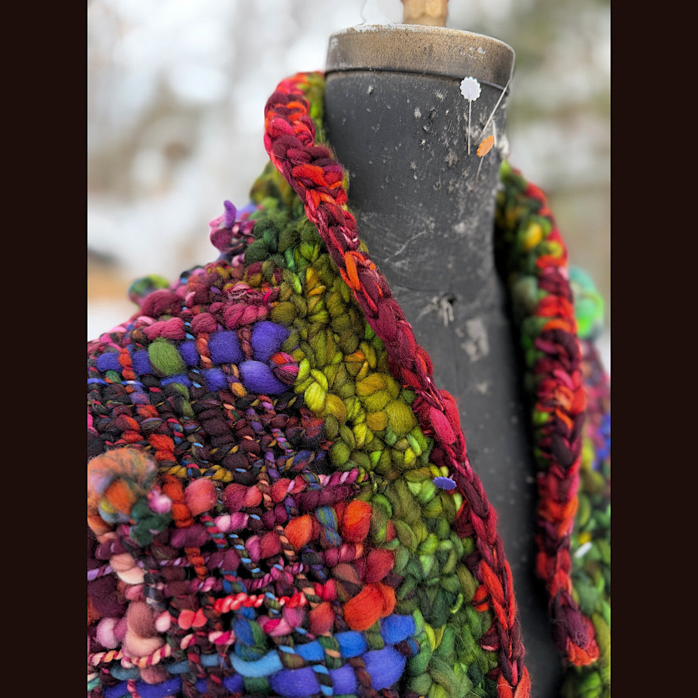 Handmade wool Woven Scarf shawlette 53” X 28”