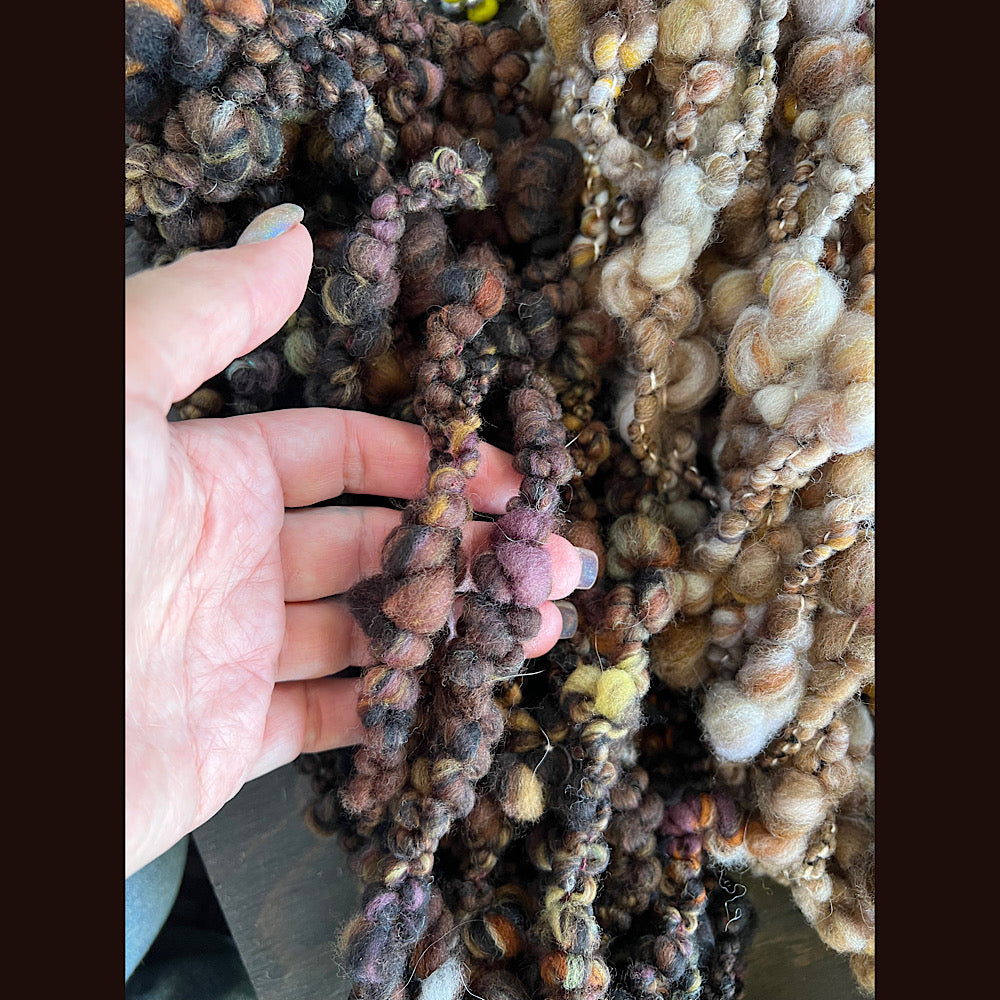 LARGE Lot of various hand spun art yarns 1.6 pound