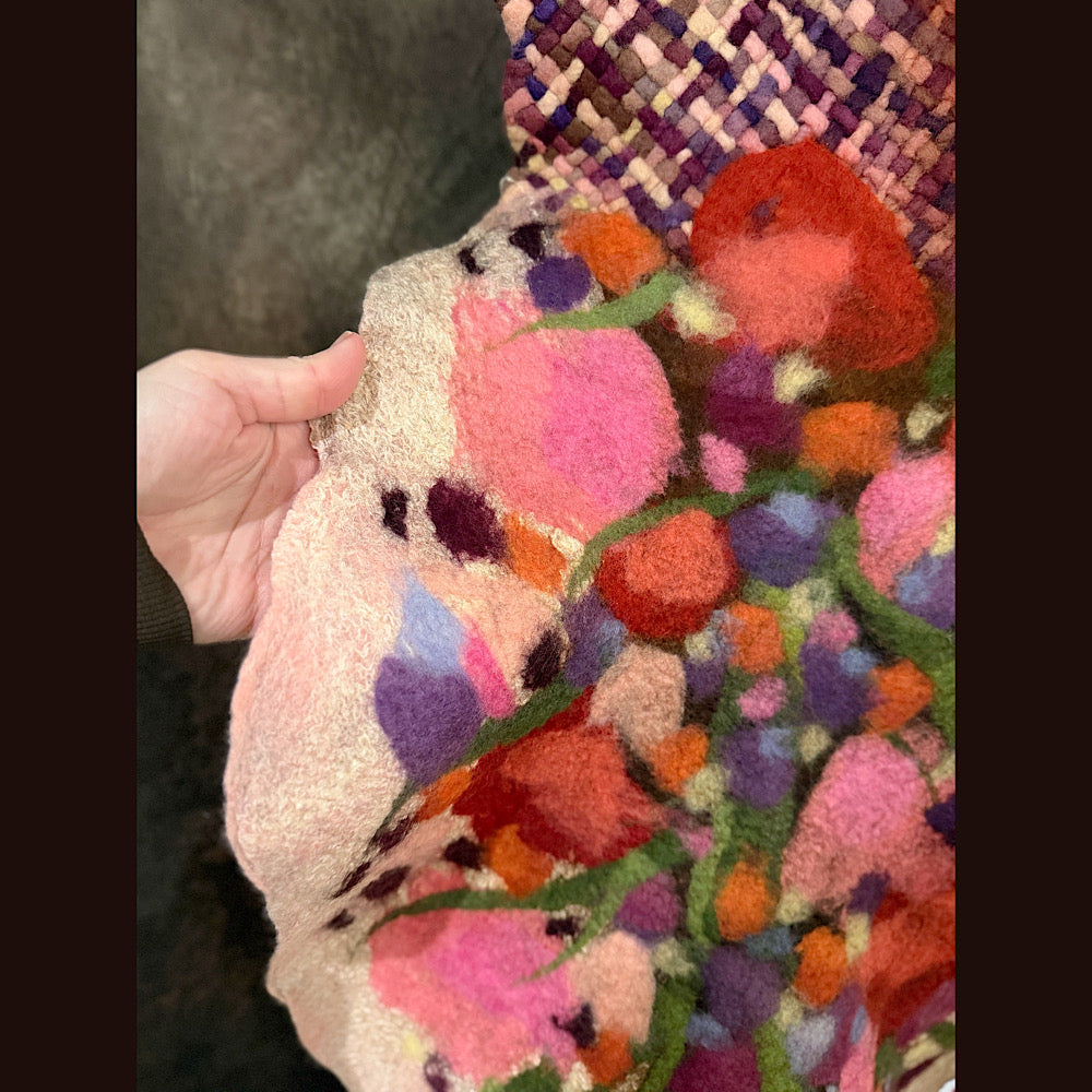 OOAK Handmade wool Felted Scarf 84” X 17” Original art work