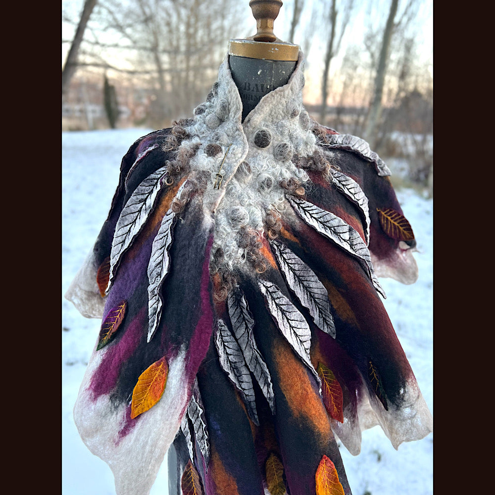 Première neige felted scarf 63” X 20”