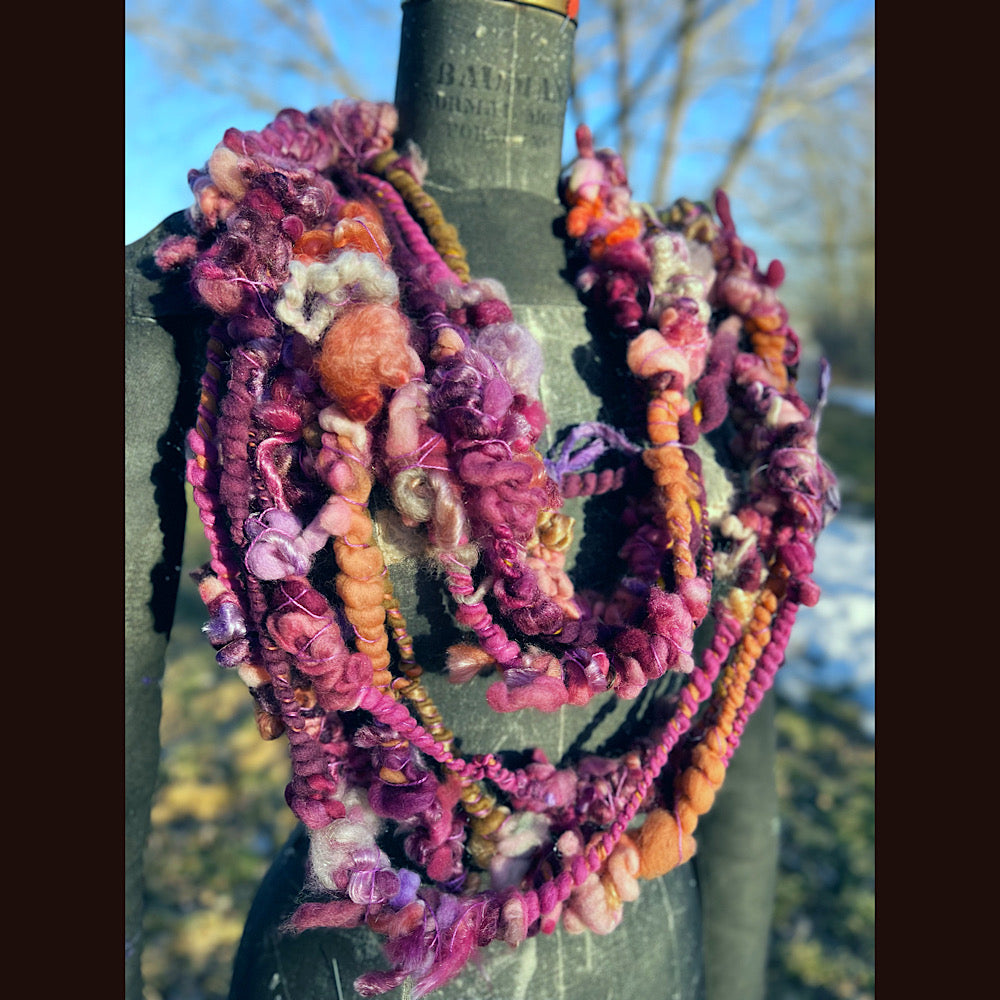 Large lot of hand spun yarn for weaving  knitting crochet 12.3 oz