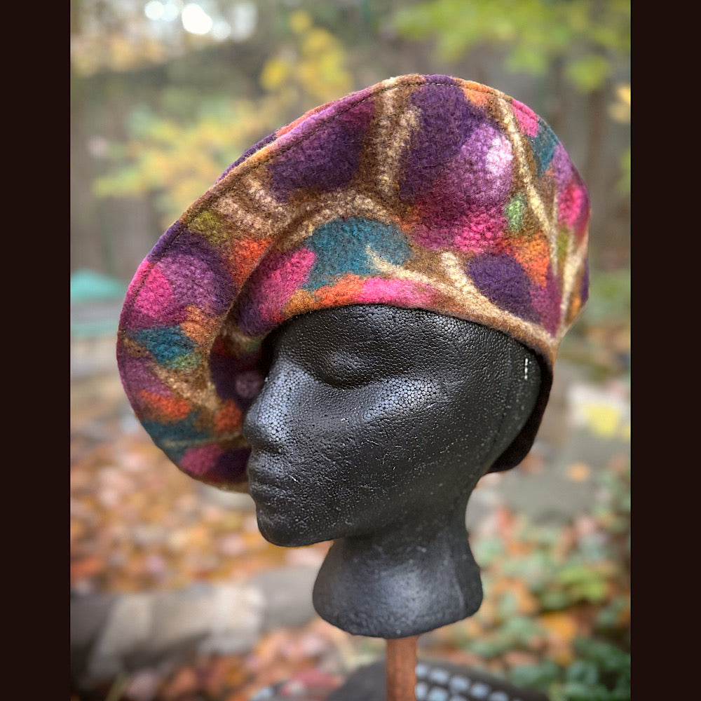 OOAK Handmade wool Felted hat 22.5” small