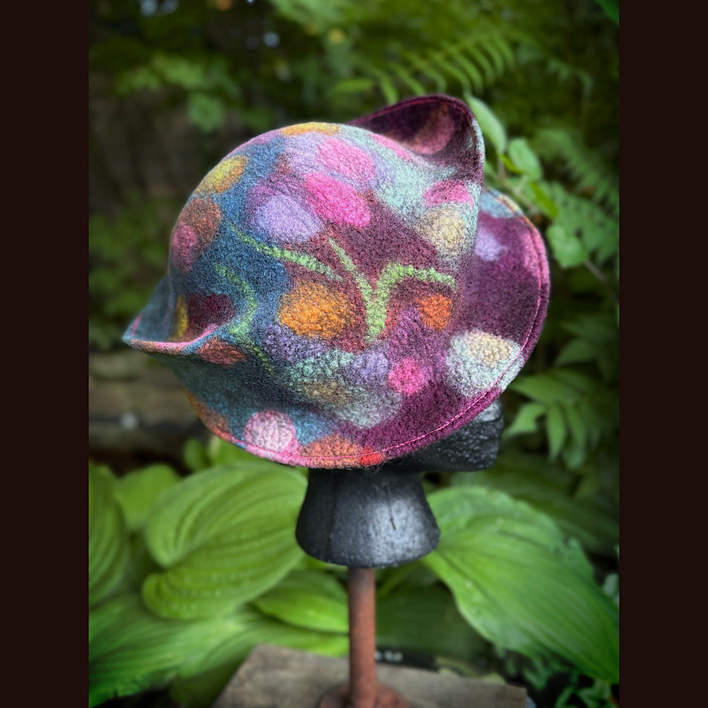 OOAK Handmade wool Felted hat 22” small
