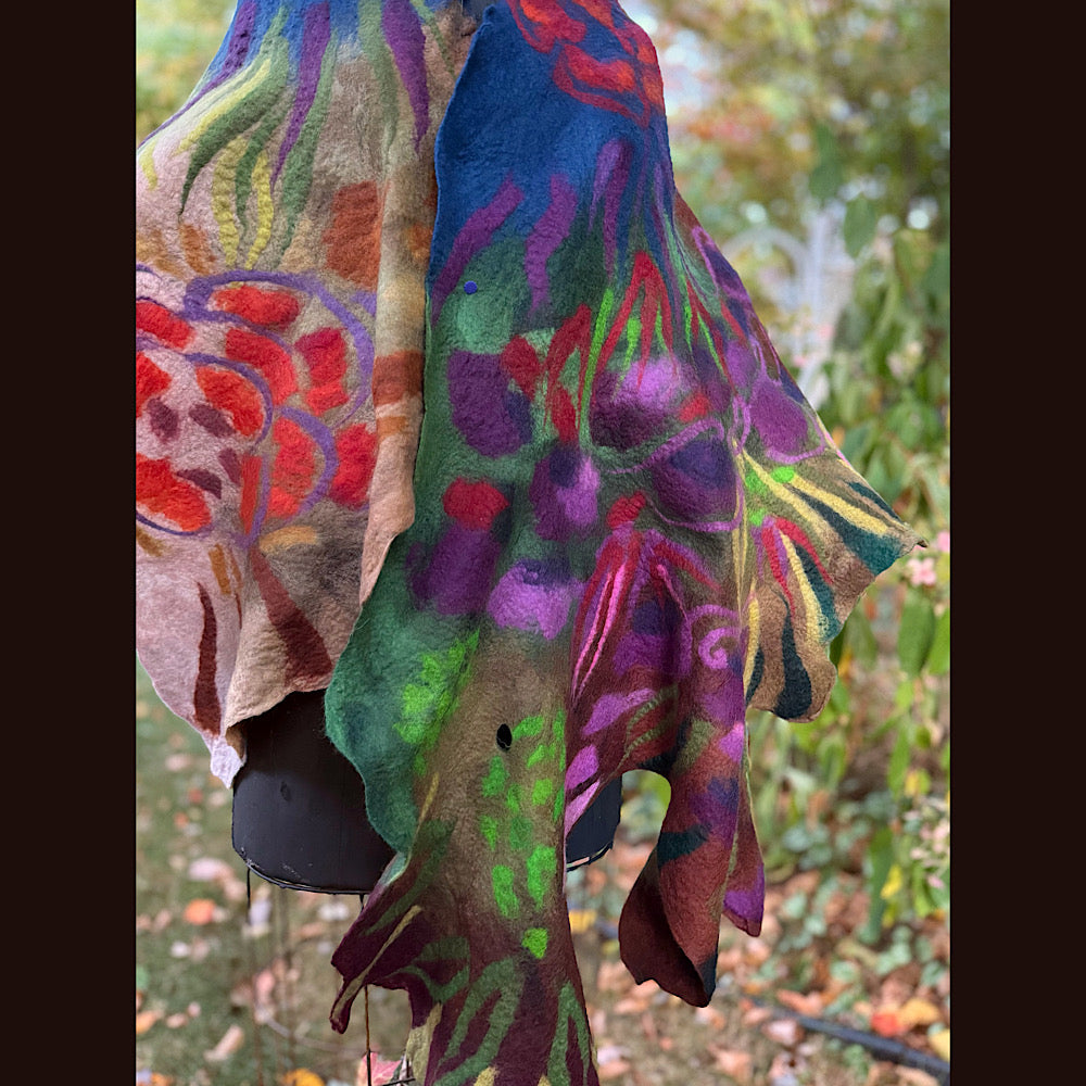 Handmade Felted Wool Scarf 80” X 22”