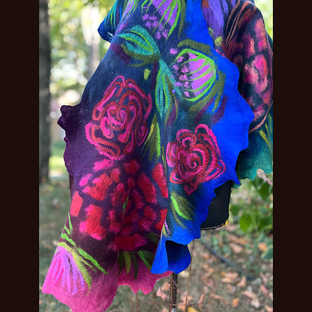 Handmade Felted Wool Scarf 80” X 26”