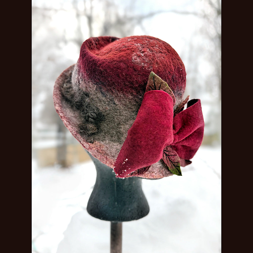 Handmade wool Felted hat 22”small