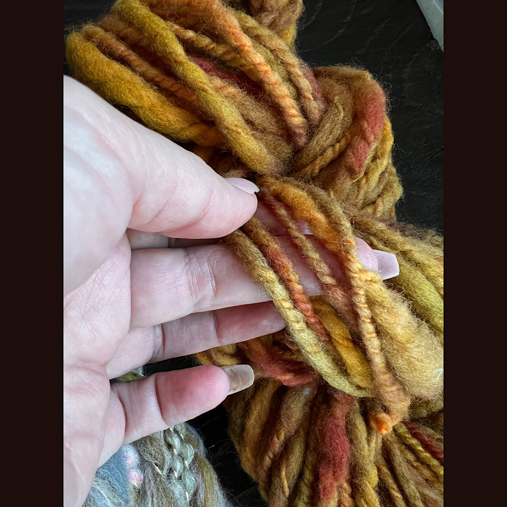 Large lot of hand spun yarn for weaving  knitting crochet 12.3 oz