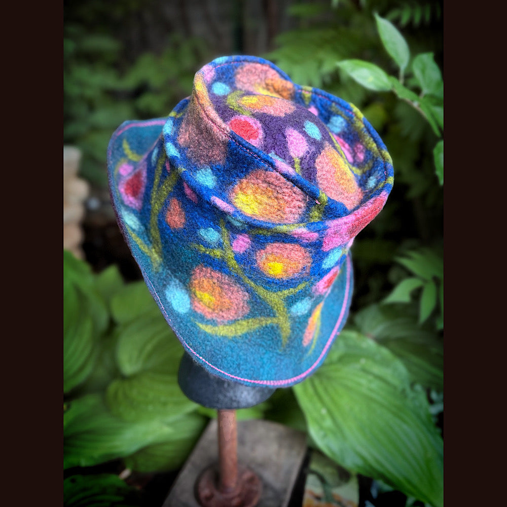 OOAK Handmade wool Felted hat 22” small