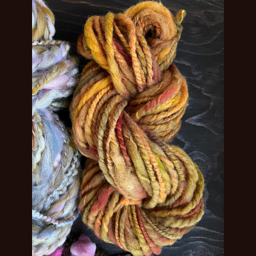 Large lot of hand spun yarn for weaving  knitting crochet 12.3 oz