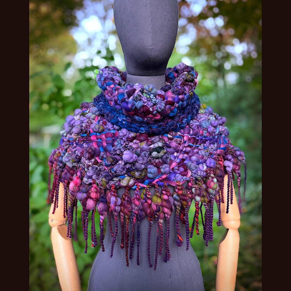 OOAK Hand woven wool handmade Scarf shawlette Small size