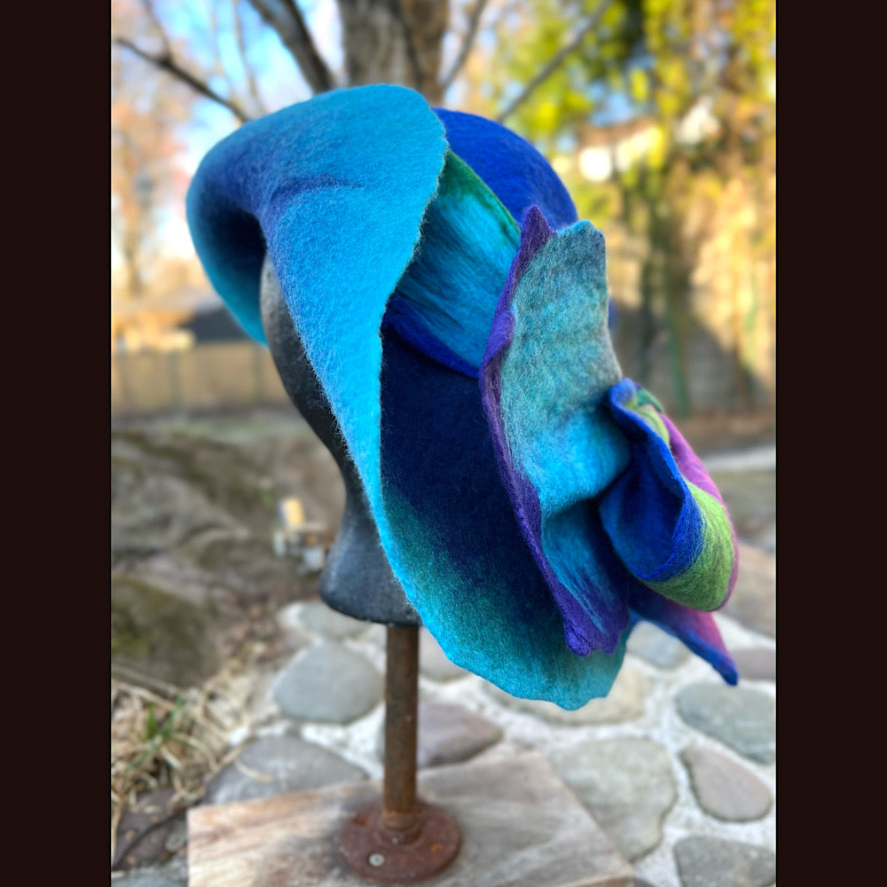 Felted top hat with bow 24” large
