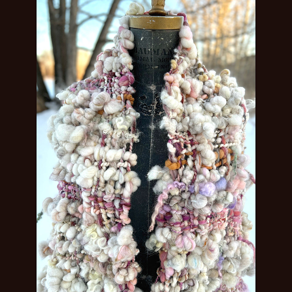 The Snow Rose Shawl  64” X 22”  1.3 pound