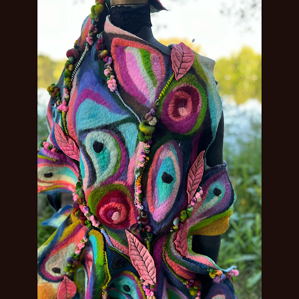 Large Felted Shawl 70” X 28