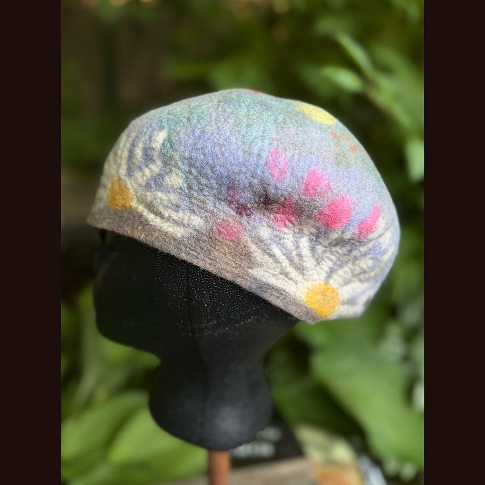 Handmade wool Felted beret 23”