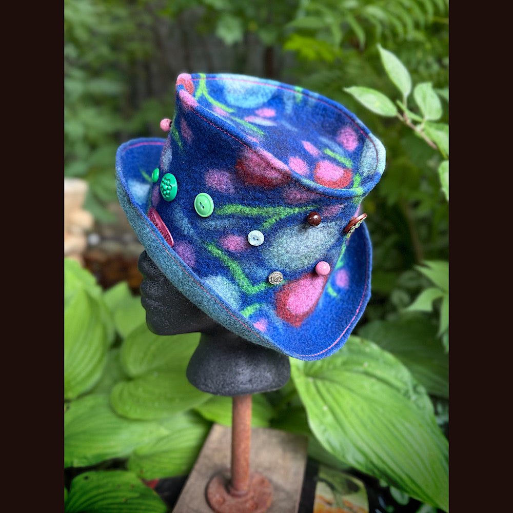 OOAK Handmade wool Felted hat 23.5” medium Silk lining