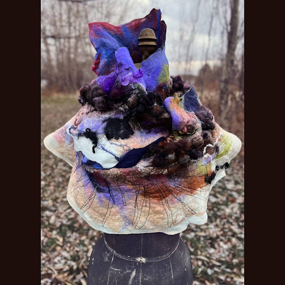 Last rays before dawn felted scarf 69” X 20”