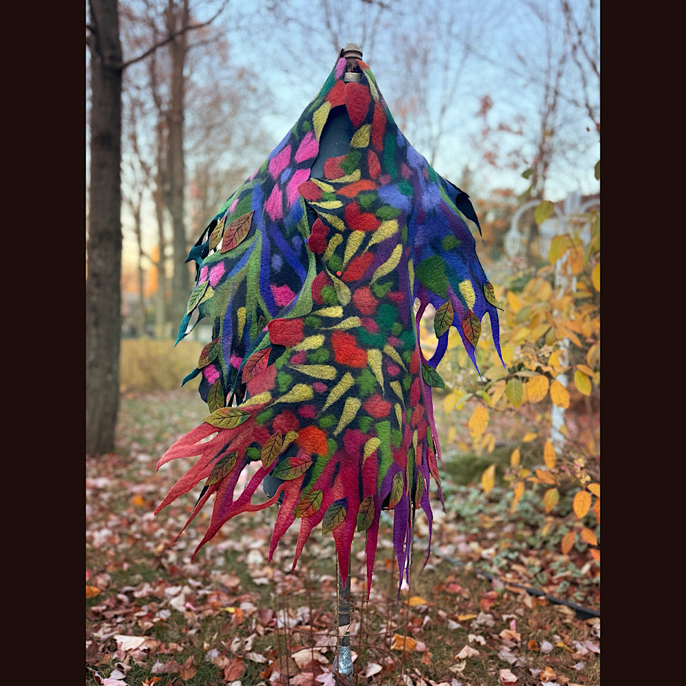 Handmade wool Felted Scarf 86 X 24”