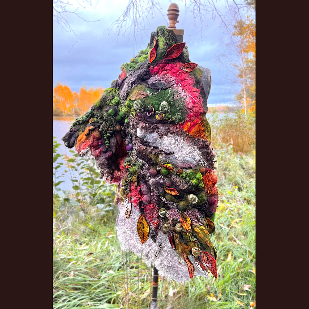 Reserved- Tundra felted shawl 78” X 22”- *this shawl has been extended *