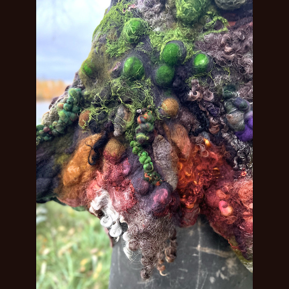 Reserved- Tundra felted shawl 78” X 22”- *this shawl has been extended *