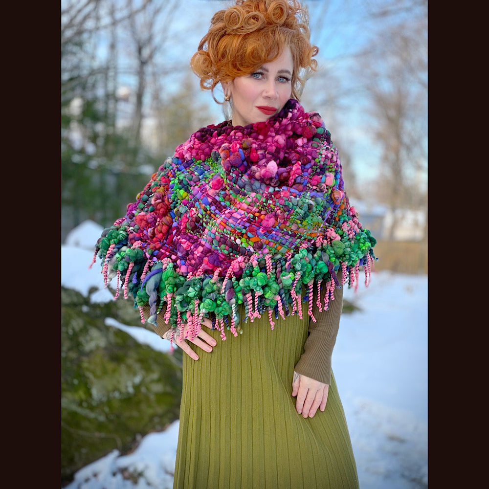 Handmade wool Woven Scarf shawlette