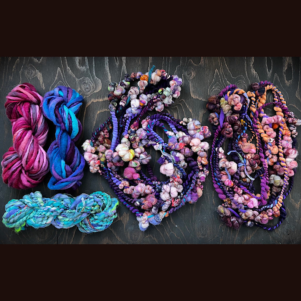 lot of art yarn for weaving  7.6 oz